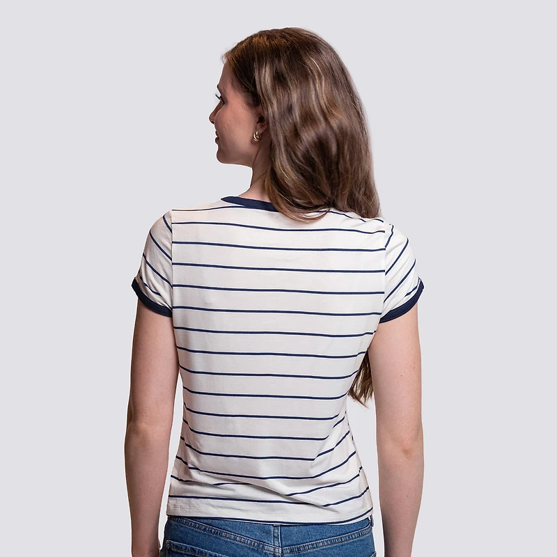 Women's Lusso White Philadelphia Phillies Natasha Striped T-Shirt