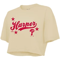 Haut court carré Bryce Harper crème pour femme de Majestic Threads, motif Philadelphia Phillies