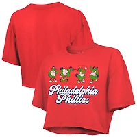 Women's Majestic Threads Red Philadelphia Phillies Boxy Crop T-Shirt