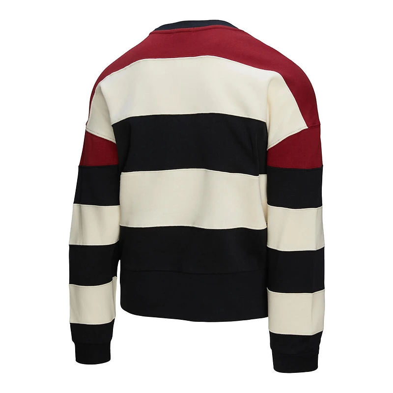 Women's Mitchell & Ness  Burgundy/Black Philadelphia Phillies Cooperstown Collection Blocked Fleece Pullover Sweatshirt