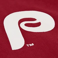 Sweat-shirt ras du cou bordeaux Mitchell & Ness pour femme, motif Philadelphia Phillies