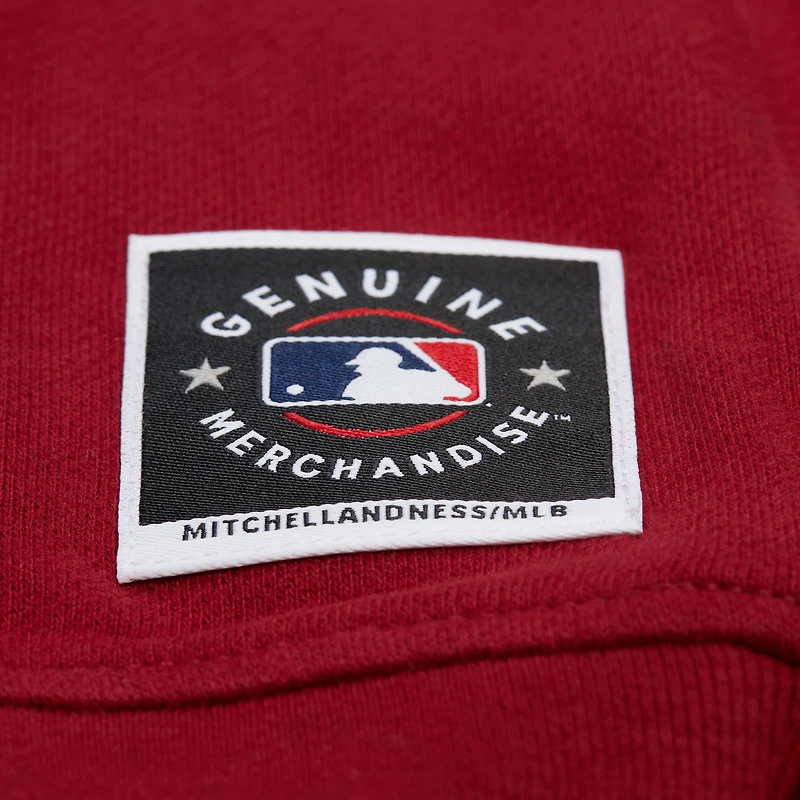 Sweat-shirt ras du cou bordeaux Mitchell & Ness pour femme, motif Philadelphia Phillies