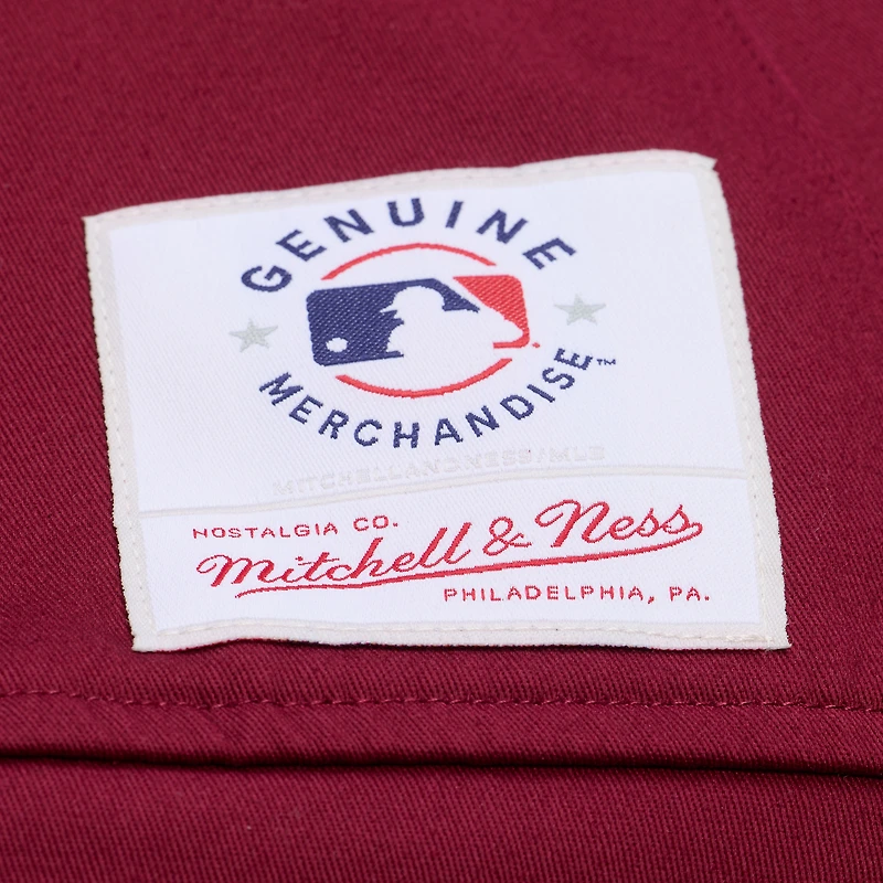 Women's Mitchell & Ness Burgundy Philadelphia Phillies Script Mechanic Cropped Full-Zip Jacket