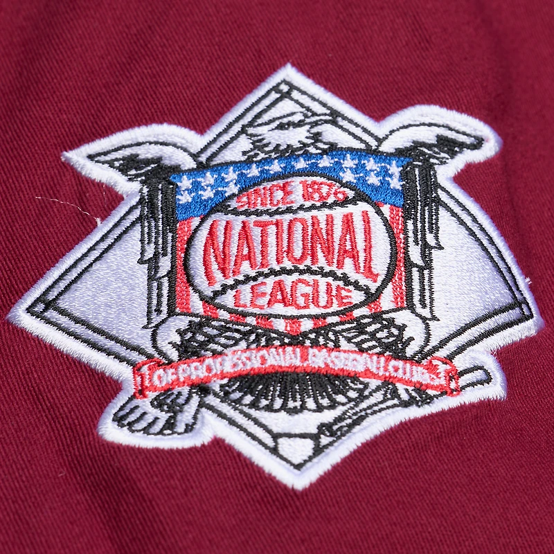 Women's Mitchell & Ness Burgundy Philadelphia Phillies Script Mechanic Cropped Full-Zip Jacket