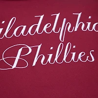 Veste courte zippée Mitchell & Ness pour femme, bordeaux, à l'effigie des Phillies de Philadelphie.