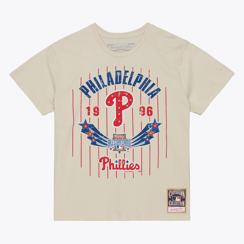 Women's Mitchell & Ness Cream Philadelphia Phillies 1996 MLB All-Star Game Retro Boyfriend T-Shirt