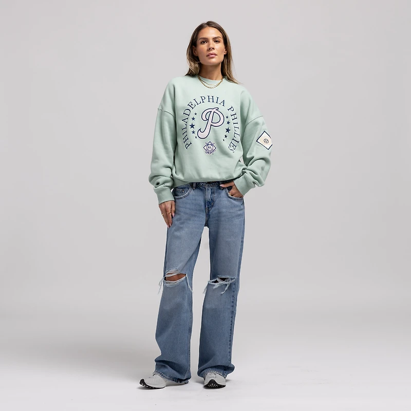 Women's Mitchell & Ness Green Philadelphia Phillies Yacht Rock Sweatshirt