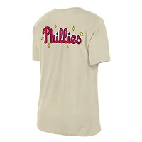 T-shirt New Era crème pour femme avec étoiles et casquette des Philadelphia Phillies