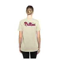 Women's New Era  Cream Philadelphia Phillies Stars & Cap T-Shirt