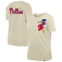 Women's New Era  Cream Philadelphia Phillies Stars & Cap T-Shirt
