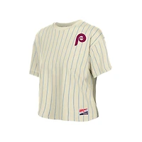 Women's New Era  Cream Philadelphia Phillies Throwback Boxy T-Shirt