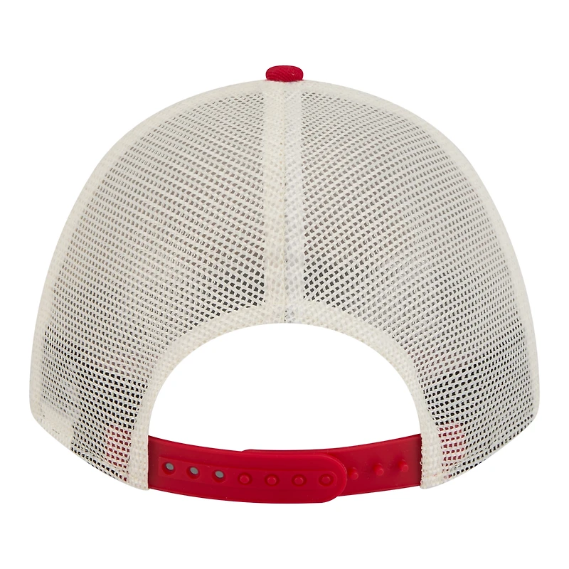 Women's New Era Light Beige/Red Philadelphia Phillies Retro 9FORTY M-Crown A-Frame Trucker Adjustable Hat