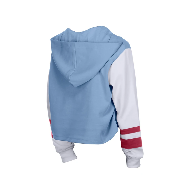 Women's New Era Light Blue Philadelphia Phillies Boxy Lace-Up Hoodie