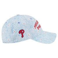 Women's New Era  Light Blue Philadelphia Phillies Daisy All Over 9TWENTY Adjustable Hat