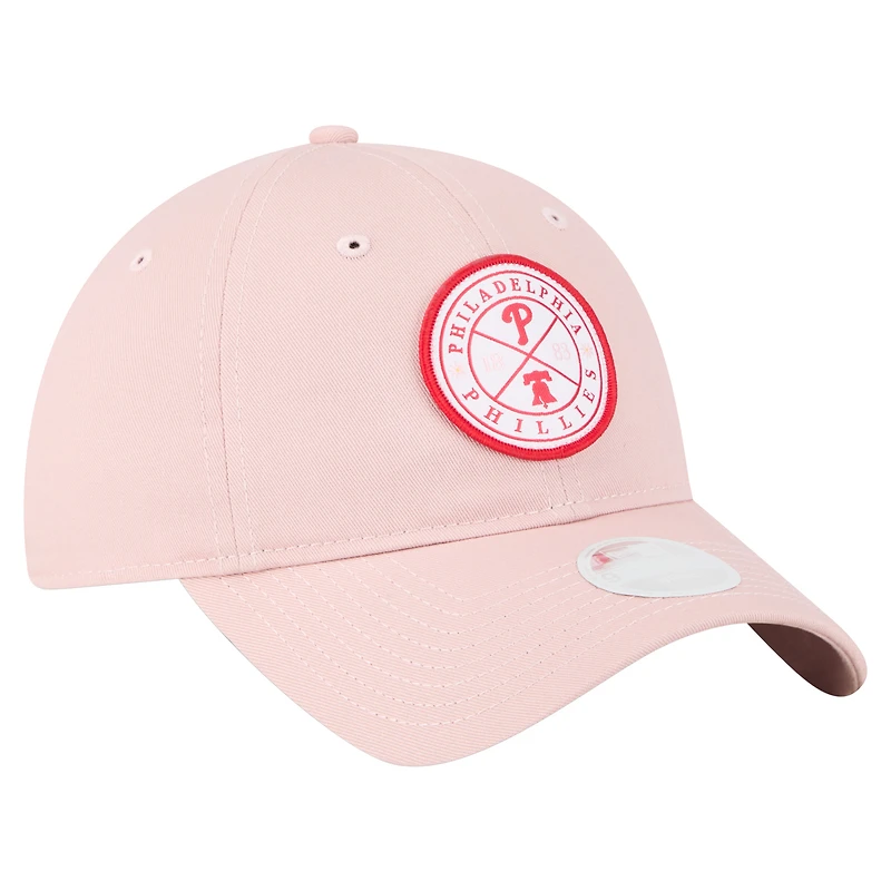 Casquette ajustable Bloom 9TWENTY rose New Era pour femme des Philadelphia Phillies