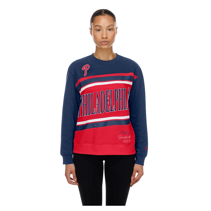 Sweat-shirt polaire New Era rouge/marine pour femme, édition spéciale jours de match des Phillies Philadelphie