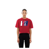 T-shirt New Era rouge pour femme avec logo en aluminium des Philadelphia Phillies