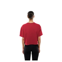 T-shirt New Era rouge pour femme avec logo en aluminium des Philadelphia Phillies