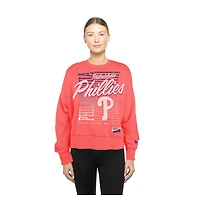 Sweat-shirt court à manches dolmen Boxy Mineral Wash rouge des Philadelphia Phillies pour femme New Era