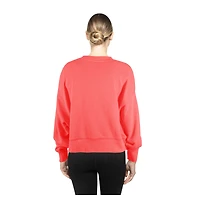 Women's New Era Red Philadelphia Phillies Boxy Mineral Wash Dolmen Sleeve Cropped Sweatshirt