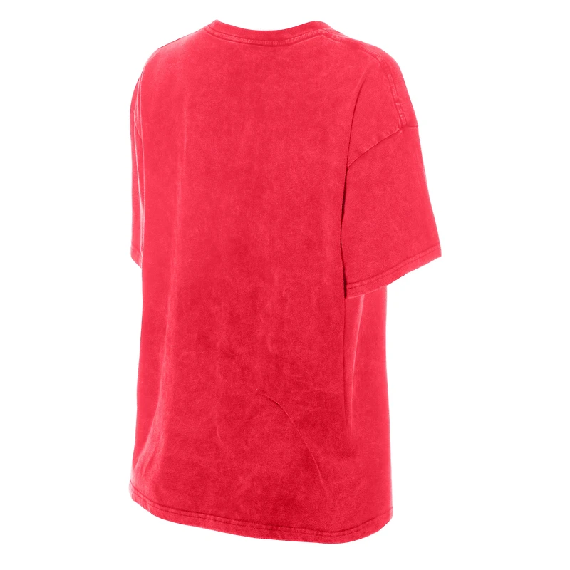 T-shirt oversize délavé minéral rouge des Philadelphia Phillies pour femme de New Era