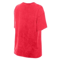 T-shirt oversize délavé minéral rouge des Philadelphia Phillies pour femme de New Era