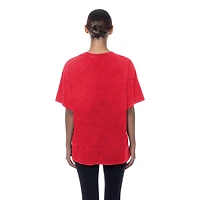 T-shirt oversize délavé minéral rouge des Philadelphia Phillies pour femme de New Era
