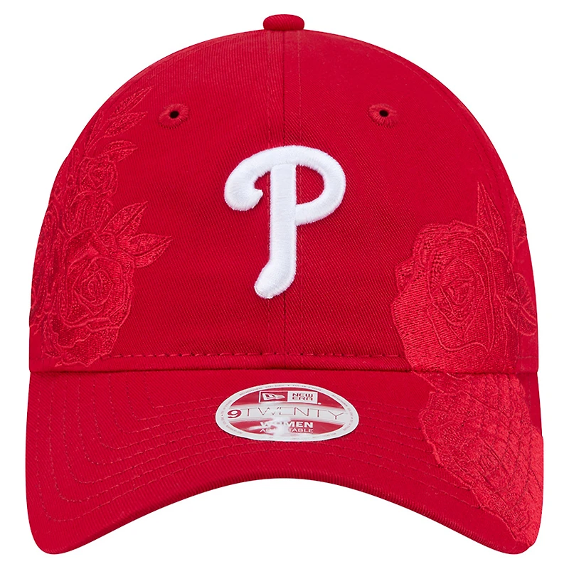 Women's New Era Red Philadelphia Phillies Roses 9TWENTY Adjustable Hat