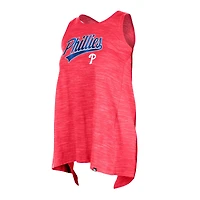 Débardeur actif rouge Space-Dye des Phillies de Philadelphie New Era pour femme