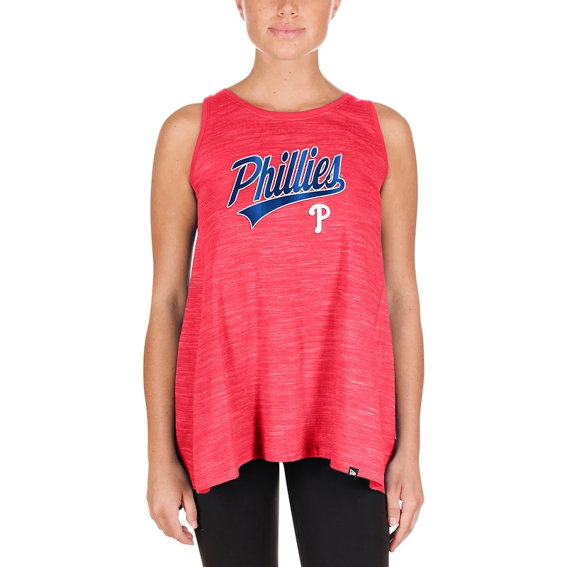 Women's New Era Red Philadelphia Phillies Space-Dye Active Tank Top