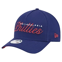 Women's New Era Royal Philadelphia Phillies Metallic A-Frame 9FORTY Adjustable Hat