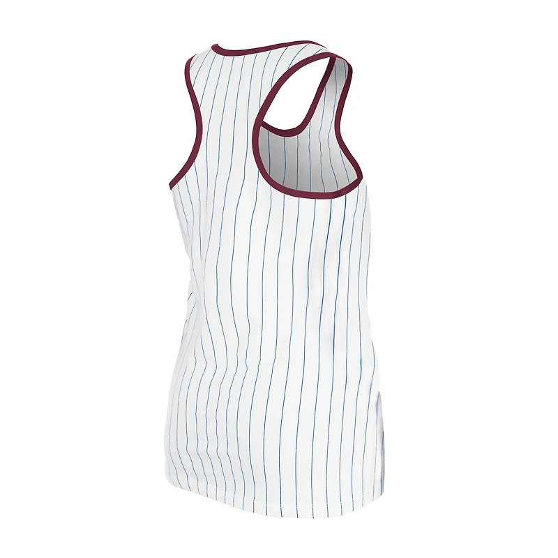 Women's New Era White Philadelphia Phillies Gameday Pinstripe Tank Top
