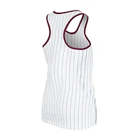 Women's New Era White Philadelphia Phillies Gameday Pinstripe Tank Top