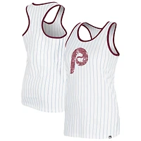 Women's New Era White Philadelphia Phillies Gameday Pinstripe Tank Top