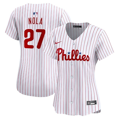Maillot Nike Aaron Nola blanc pour femme, édition limitée, domicile des Philadelphia Phillies