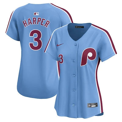 Maillot Nike Bryce Harper pour femme, joueur alternatif limité des Phillies de Philadelphie, bleu