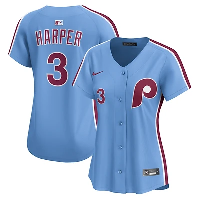 Maillot Nike Bryce Harper bleu clair pour femme des Philadelphia Phillies, édition limitée alternative