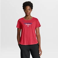 T-shirt Nike Heather Red Philadelphia Phillies pour femme, en mélange de trois matières.
