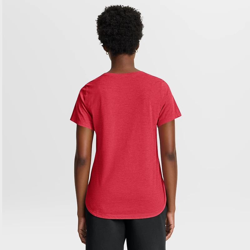 Women's Nike Heather Red Philadelphia Phillies Arched Tri-Blend T-Shirt
