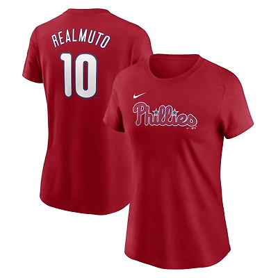 Women's Nike J.T. Realmuto Red Philadelphia Phillies Cooperstown Collection Fuse Name & Number T-Shirt