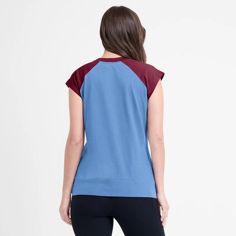 T-shirt Nike Dri-FIT bleu clair/bordeaux pour femme, collection Cooperstown, Philadelphia Phillies