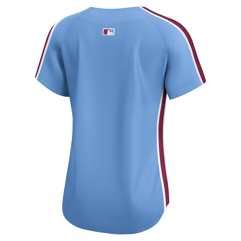 Maillot Nike bleu clair pour femme des Philadelphia Phillies, édition limitée alternative