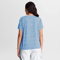 T-shirt Nike Velocity Dri-FIT pour femme, bleu clair, collection authentique Philadelphia Phillies, logo alternatif