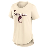 Women's Nike Natural Philadelphia Phillies Cooperstown Collection Tri-Blend T-Shirt