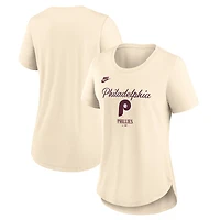 Women's Nike Natural Philadelphia Phillies Cooperstown Collection Tri-Blend T-Shirt