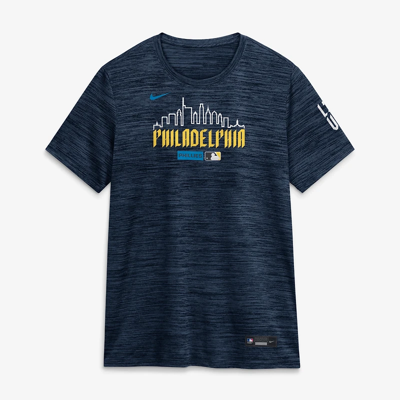 Women's Nike Navy Philadelphia Phillies Authentic Collection City Connect Velocity Dri-FIT T-Shirt