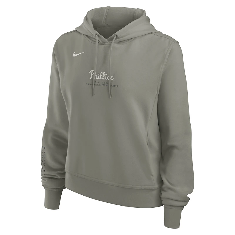 Women's Nike Olive Philadelphia Phillies One Tri-Blend Dri-FIT Hoodie