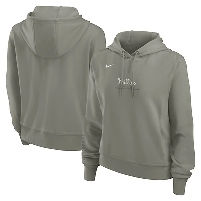 Women's Nike Olive Philadelphia Phillies One Tri-Blend Dri-FIT Hoodie