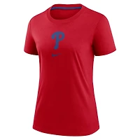 T-shirt Nike rouge Philadelphia Phillies Authentic Collection Early Work Tri-Blend pour femme