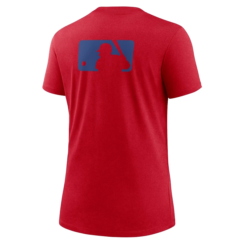 T-shirt Nike rouge Philadelphia Phillies Authentic Collection Early Work Tri-Blend pour femme